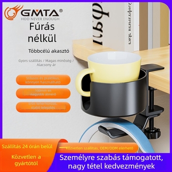 GM-RZ425 Fülhallgató kiegészítők — Asztali forgó fejhallgató tartó pohár tartóval és tároló kampóval (OEM)