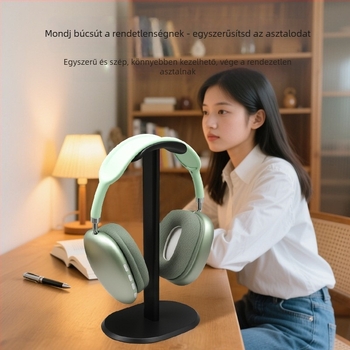 Fejhallgatóállvány alumíniumötvözetből – asztali használathoz, kompatibil a fejhallgatókkal, súlya 170 g