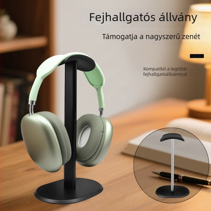 Fejhallgatóállvány alumíniumötvözetből – asztali használathoz, kompatibil a fejhallgatókkal, súlya 170 g