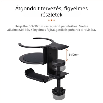 Forgó alumínium fejhallgató tartó pohártartóval – Modell A215, Márka Xinqicheng, fejhallgatóhoz, OEM