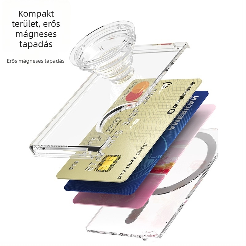 OAKCASE MagSafe kártyatartó telefonállvánnyal, tok TPU+PC, integrált kártyatartó, DIY többfunkciós tok