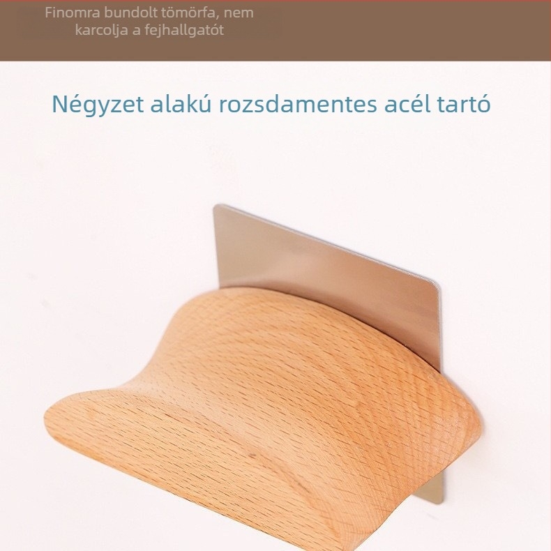 Fali fejhallgatóállvány, műbőr, könnyen szerelhető, fejhallgatókhoz