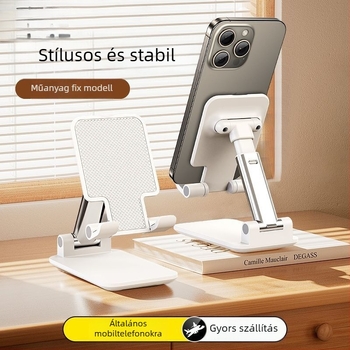 Asztali tabletatartó - állítható, összecsukható, hordozható, műanyag kivitel, iPad-kompatibilis