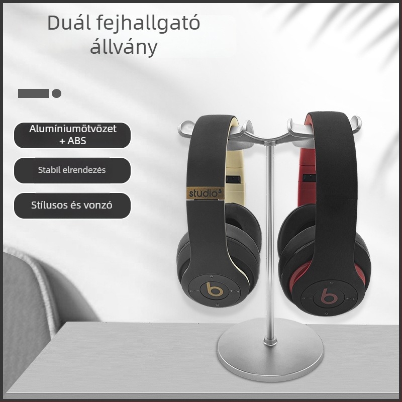 Íróasztali fejhallgató tartó (Model Z25 • Kétszeres fejhallgató tartó • ABS)
