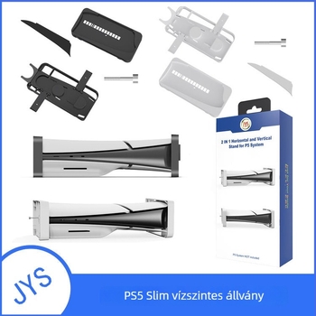 PS5 Slim konzol állvány – vízszintes és függőleges tartó VR2 headset tárolóval, ABS anyag, 281 g