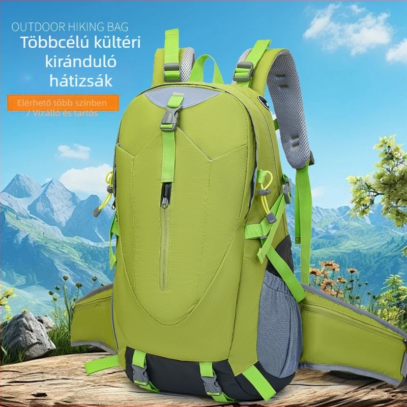 Túrahátizsák nagy kapacitású, uniszex, nylon anyagú, vízálló, ergonomikus hátsó panel