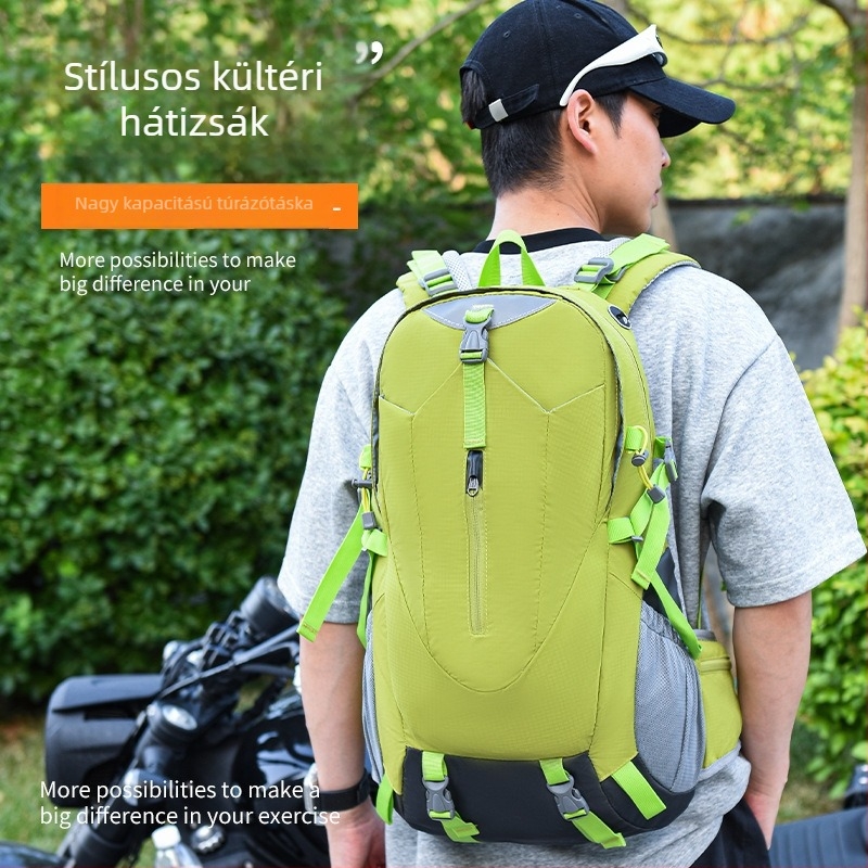 Túrahátizsák nagy kapacitású, uniszex, nylon anyagú, vízálló, ergonomikus hátsó panel