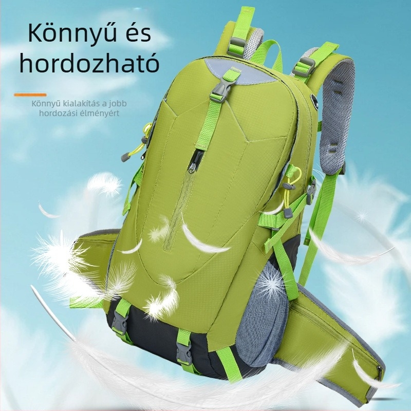 Túrahátizsák nagy kapacitású, uniszex, nylon anyagú, vízálló, ergonomikus hátsó panel