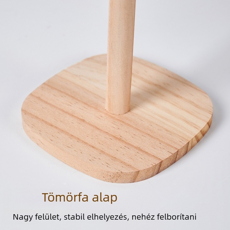 Tömörfa fejhallgató állvány asztali használatra – minimalistikus dizájn, asztali telepítés, 1 réteg, tömeg 70–80 g