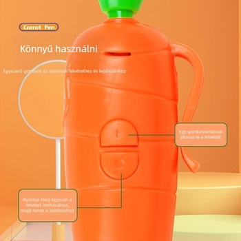 Sárgarépa témájú író- és hangrögzítő toll – Zootopia irodaszerek, USB 2.0, 1 mikrofon, AA elem, kijelző nélkül, memória bővítés nélkül