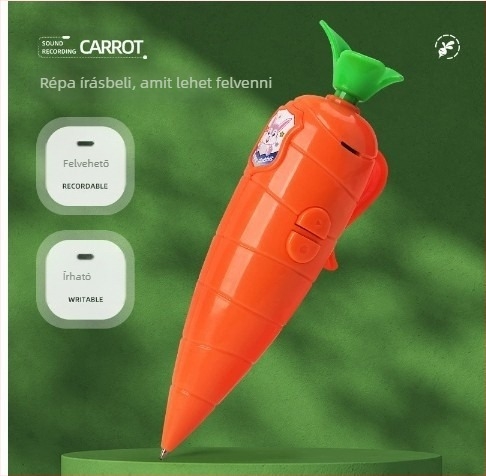 Sárgarépa témájú író- és hangrögzítő toll – Zootopia irodaszerek, USB 2.0, 1 mikrofon, AA elem, kijelző nélkül, memória bővítés nélkül