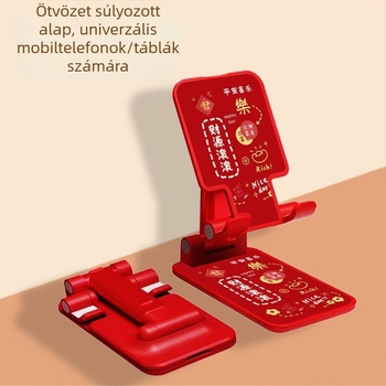 Asztali telefon-tartó, állítható, hajtogatható, hordozható, vezeték nélküli töltés, élő közvetítéshez és videó-nézéshez, univerzális