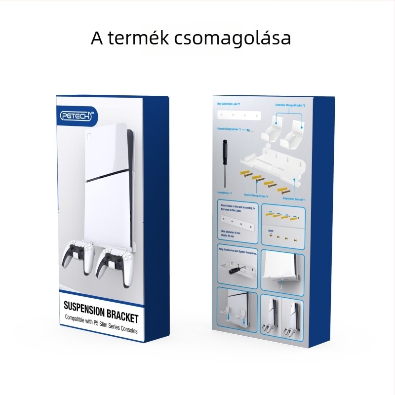 PS5 Slim falra szerelhető tartó és tároló – Vasból, konzolhoz, modell Ps5slim console