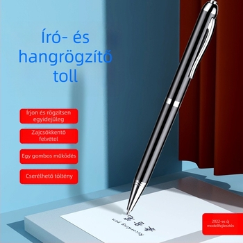 Q90B tollal működő diktafon, egygombos felvétel, WAV formátum, 15 óra felvétel, USB 2.0, két mikrofon