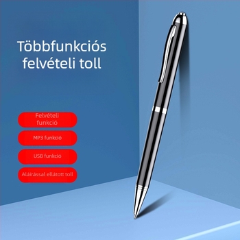 Q90B tollal működő diktafon, egygombos felvétel, WAV formátum, 15 óra felvétel, USB 2.0, két mikrofon