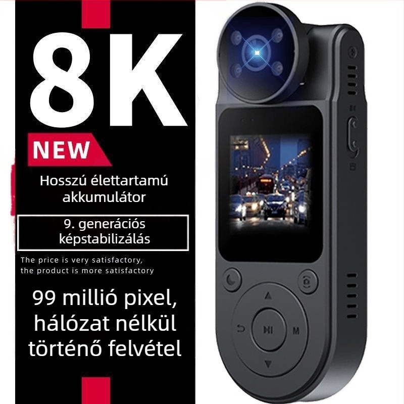 8K Ultra-Éles Lencsés Regisztrátor, éjjellátó infravörös látás, TF-kártya-támogatás, egy mikrofon