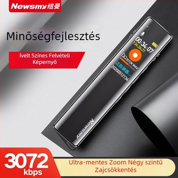 Newman V03 diktafon – WAV felvétel, 600‑perc felvételidő, USB 2.0 interfész, beépített kétirányú mikrofon, fém ház