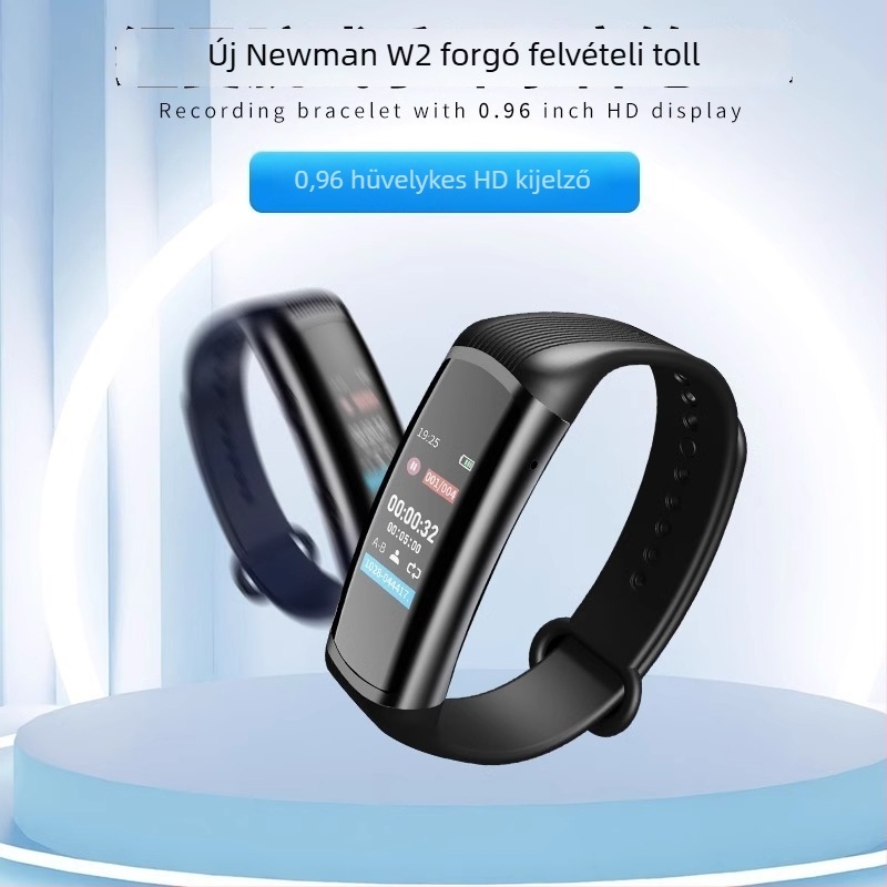 Karpánt típusú diktofon HD kijelzővel és zajcsökkentéssel — MP3/WAV, 10 órás felvétel, USB 2.0, Li-Po akkumulátor