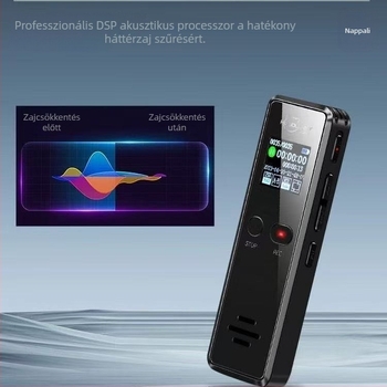 Zajcsökkentő hangrögzítő lítiumakkumulátorral, Type-C interfész, 27 nyelv, logó nélküli, modell A932 — folyamatos felvétel, WAV formátum, 3429 perc, USB 2.0, HD mikrofon, kétirányú