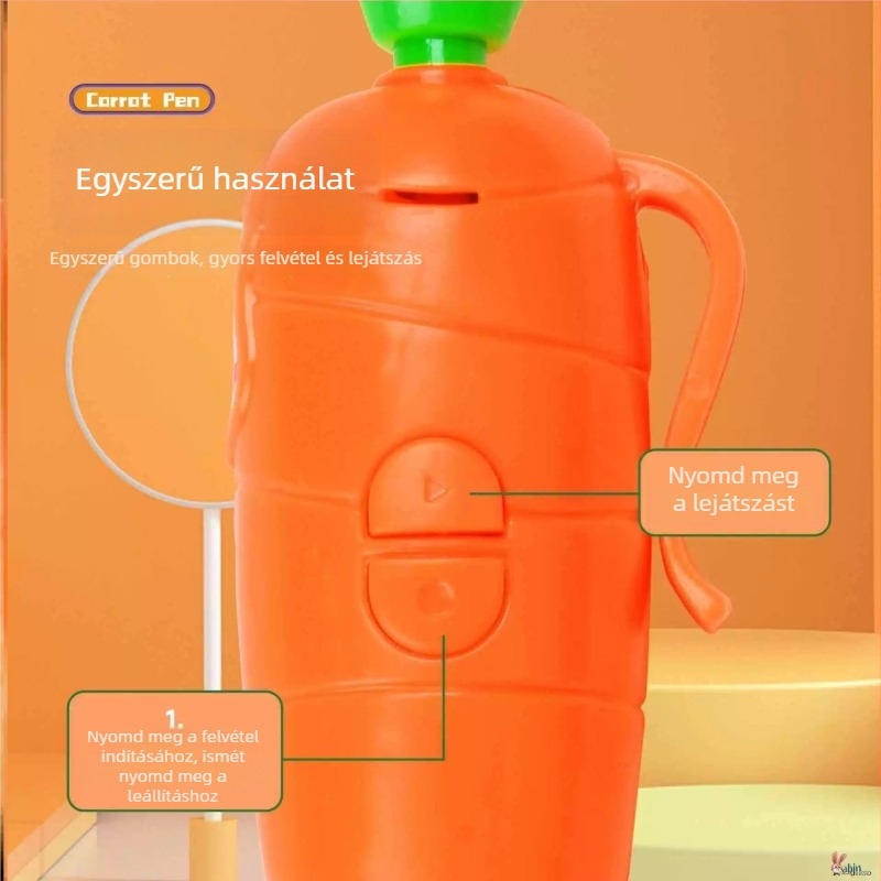 Répa alakú felvevő toll — oktató játék, 40 s felvétel, formátum felvétel: Egyéb, AA elem, ABS ház, memóriakártya nem támogatott