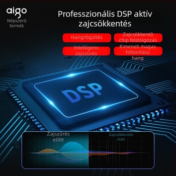 Aigo R6933 WAV diktofon, 7 órás felvétel, TFT kijelző, kétirányú mikrofon