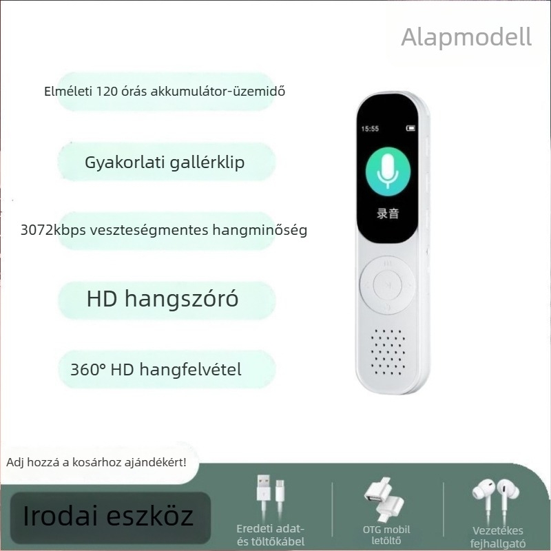 Felvételi toll – hordozható HD diktafon diákoknak és szakembereknek, MP3, SD-kártya, AA elem
