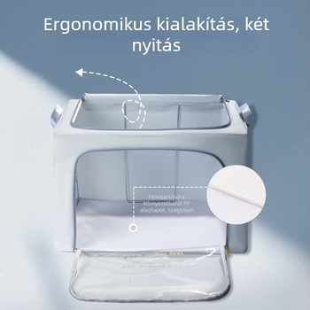Összecsukható textil tároló doboz, modell 8019, 90–100 L kapacitás, hordozható többfunkciós gardrób rendező ruhákhoz és játékokhoz