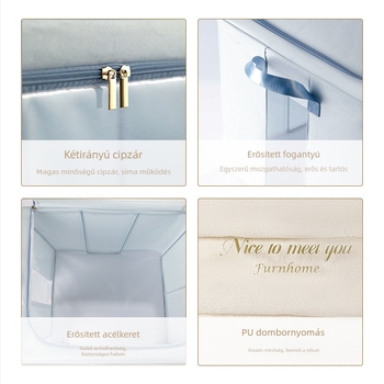 Összecsukható textil tároló doboz, modell 8019, 90–100 L kapacitás, hordozható többfunkciós gardrób rendező ruhákhoz és játékokhoz