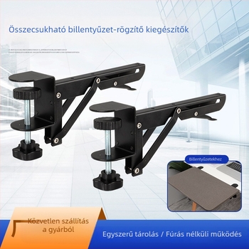 Összecsukható billentyűzet-tartó klipszes konzollal, hidegen hengerelt acélból, modell 0033, teherbírás 50 kg