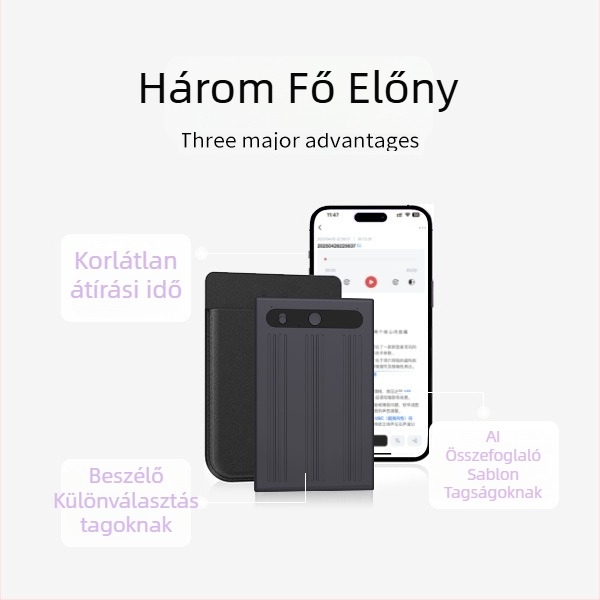 AI felvevő toll - sztereó hangzás, MP3 formátum, alumínium ötvözet ház, USB töltés, modell note-1