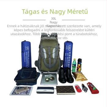Uniszex nylon túrahátizsák, légáteresztő, kopásálló, hátsó védelemmel