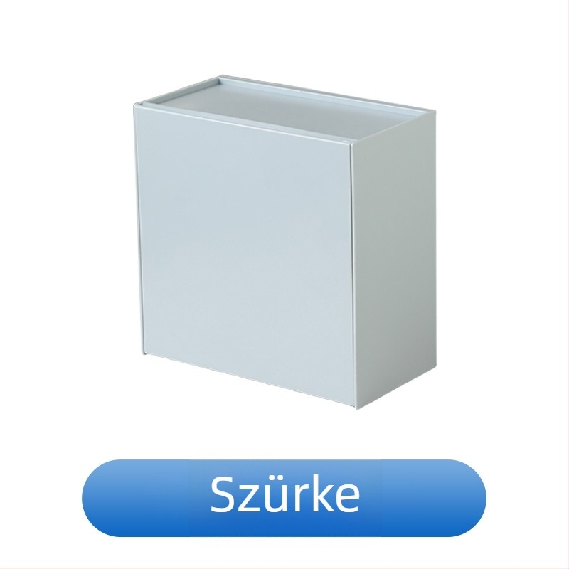 Fürdőszobai falra szerelhető tároló ABS-ből, négyzetes modell, 1 L kapacitás, modern minimalist stílus, szervező