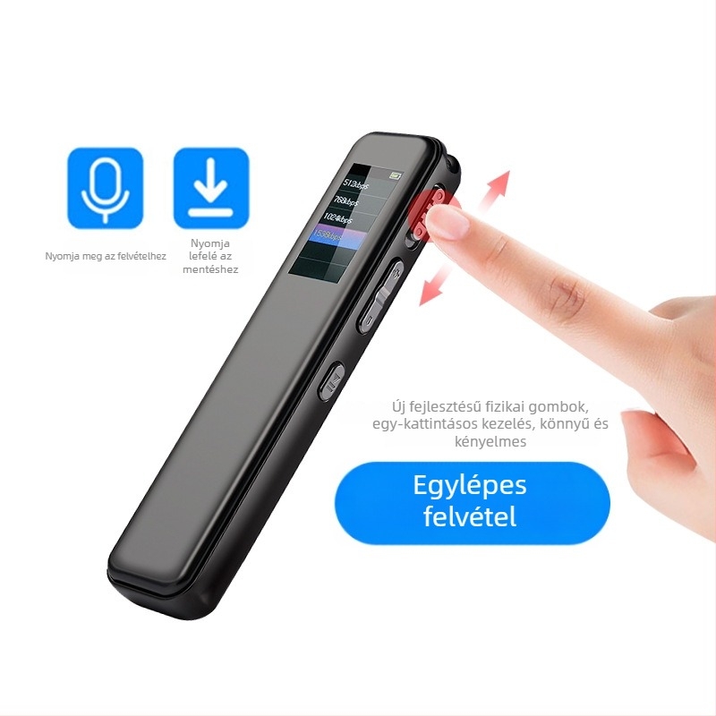 Hangrögzítő X188, Professzionális HD zajcsökkentés, Kétirányú mikrofonok, MP3/WAV, Felvételi idő 9999, USB 2.0