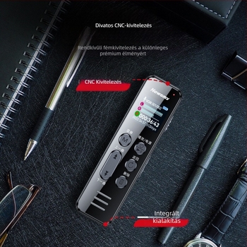 Newman W9 felvevő toll, professzionális zajcsökkentés, kettős beépített mikrofon, MP3/WAV felvétel, 1000 perc felvételi idő, USB 2.0