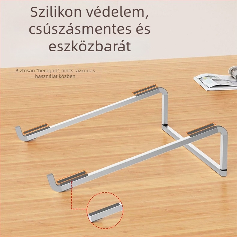 Univerzális alumínium ötvözetű laptop- és tabletához állvány, összecsukható asztali tartó, 77 g