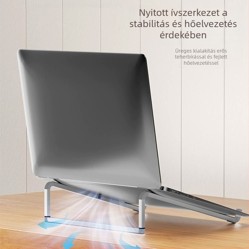 Univerzális alumínium ötvözetű laptop- és tabletához állvány, összecsukható asztali tartó, 77 g
