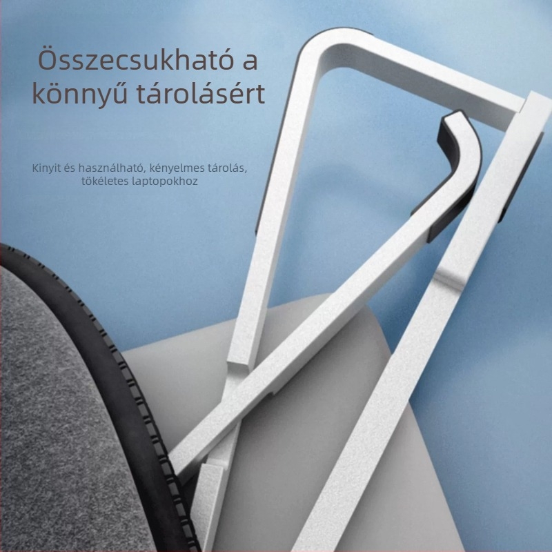 Univerzális alumínium ötvözetű laptop- és tabletához állvány, összecsukható asztali tartó, 77 g