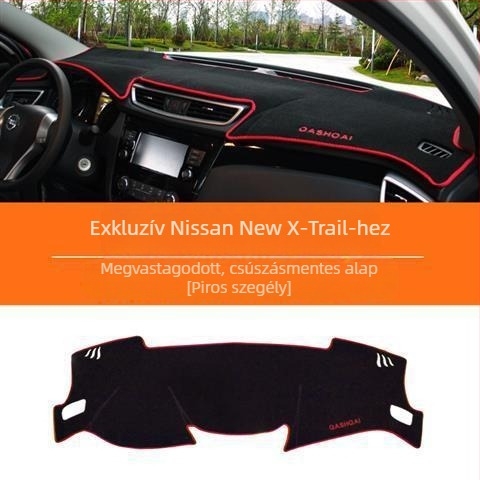 Szilikon belső napvédő párna Nissan Qashqai-hoz – dekoratív középső műszerfal panel, ablakhoz, alapértelmezett rögzítés