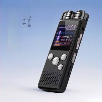 X189 hangrögzítő színes LCD-kijelzővel, kettős csatornás sztereó mikrofonok, USB 3.0, MP3/WAV, beépített memória + TF-kártya