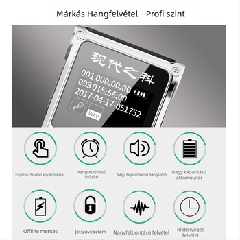 Felvételi toll WAV (7200, 999 fájlok, USB 2.0, TF-kártya)