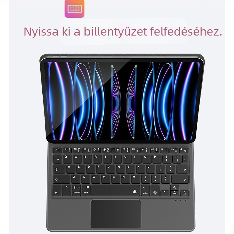 iPad Magic Keyboard védőtok Bluetooth érintőpad és mágneses lebegő állvánnyal