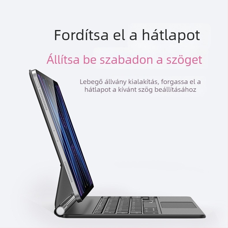 iPad Magic Keyboard védőtok Bluetooth érintőpad és mágneses lebegő állvánnyal
