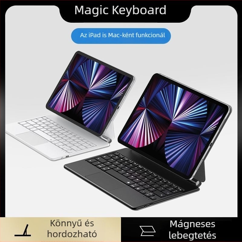 iPad Magic Keyboard védőtok Bluetooth érintőpad és mágneses lebegő állvánnyal
