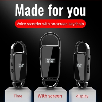 Kulcstartó felvevő toll OLED kijelzővel, WAV felvétel egy gombnyomással, cinkötvözet burkolat, modell S23, USB 2.0