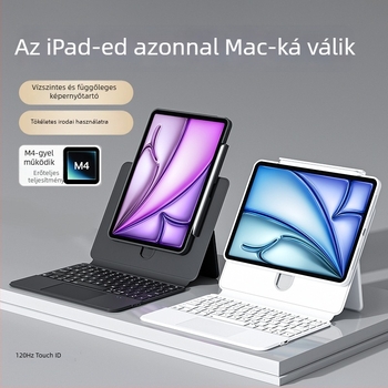 Csúszó sínű mágneses billentyűzet iPad Pro 11–13 hüvelykhez, kompatibilis az iPad Air 6-tal