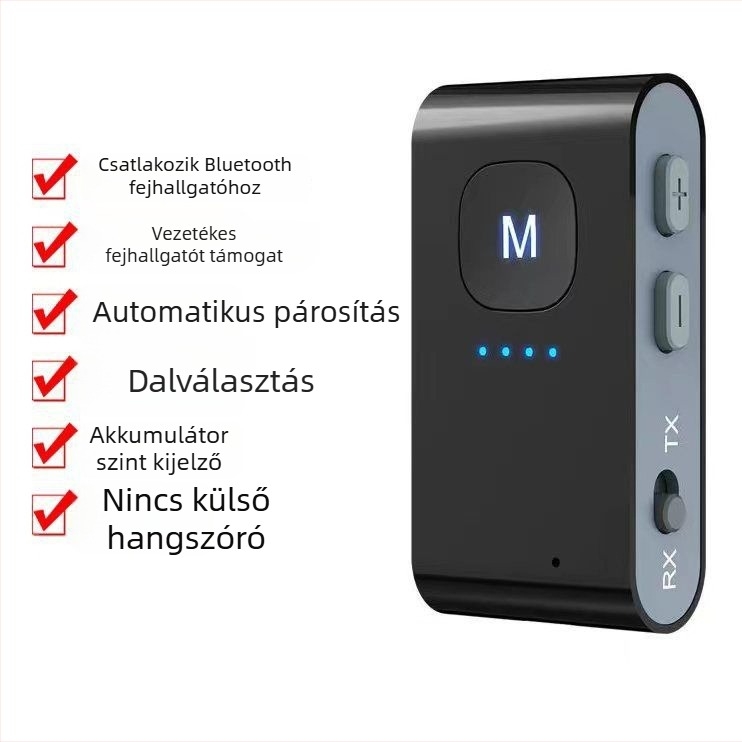 Bluetooth MP3 lejátszó TF-kártya-támogatással és vezeték nélküli fejhallgató-kapcsolattal; élettartamú 8-12 óra; hordozható.