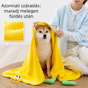 Kutyafürdető törölköző korall flísből, nedvszívó, gyorsan száradó, Zhongmu, modell 2404SXMJ5045-ZM