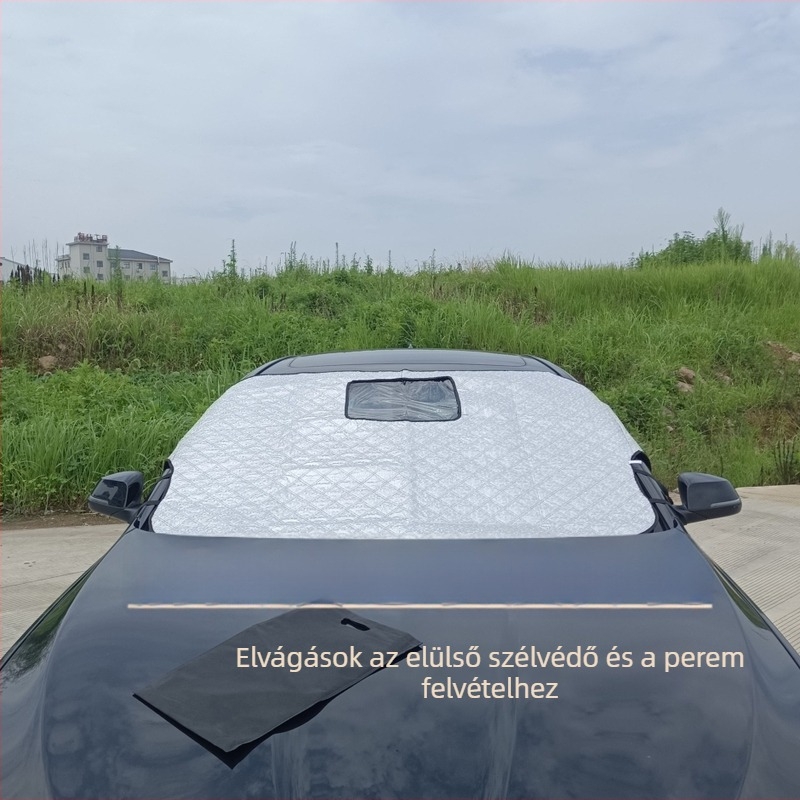 Autóhóvédő pajzs – teleszkópos rögzítés, alumínium fólia, előre szerelhető, testreszabható