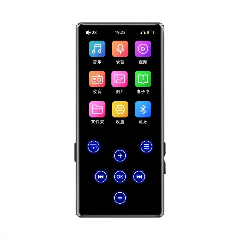 Passat M3 diák zenelejátszó Bluetooth-szal, 2,4 hüvelykes színes érintőképernyő, USB 2.0, támogatja MP3/WMA/WAV/FLAC/AAC/APE, akár 20 óra lejátszás