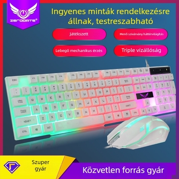 K9 vezetékes billentyűzet és egér készlet, 1600 DPI, háttérvilágítás, USB billentyűzet és USB egér